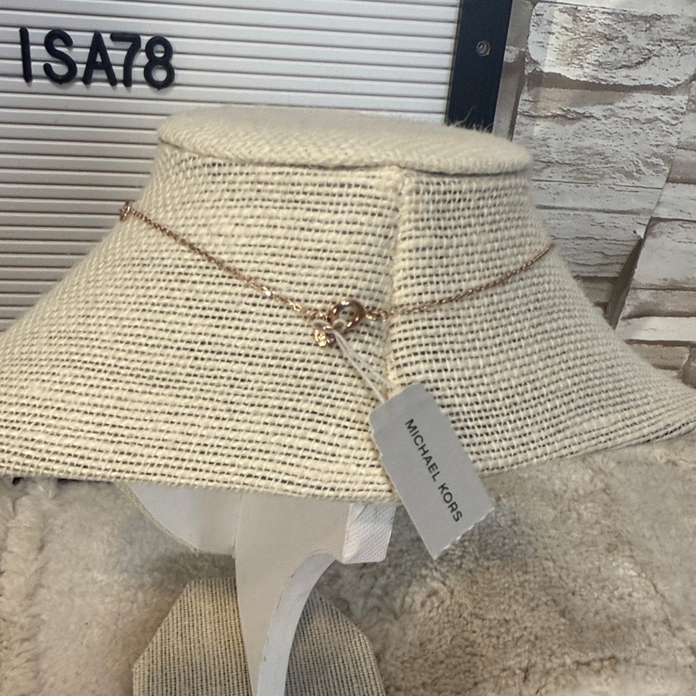 Michael Kors Rose Gold with Crystal Charm Brilliance CZ Pendant Necklace - Picture 7 of 13